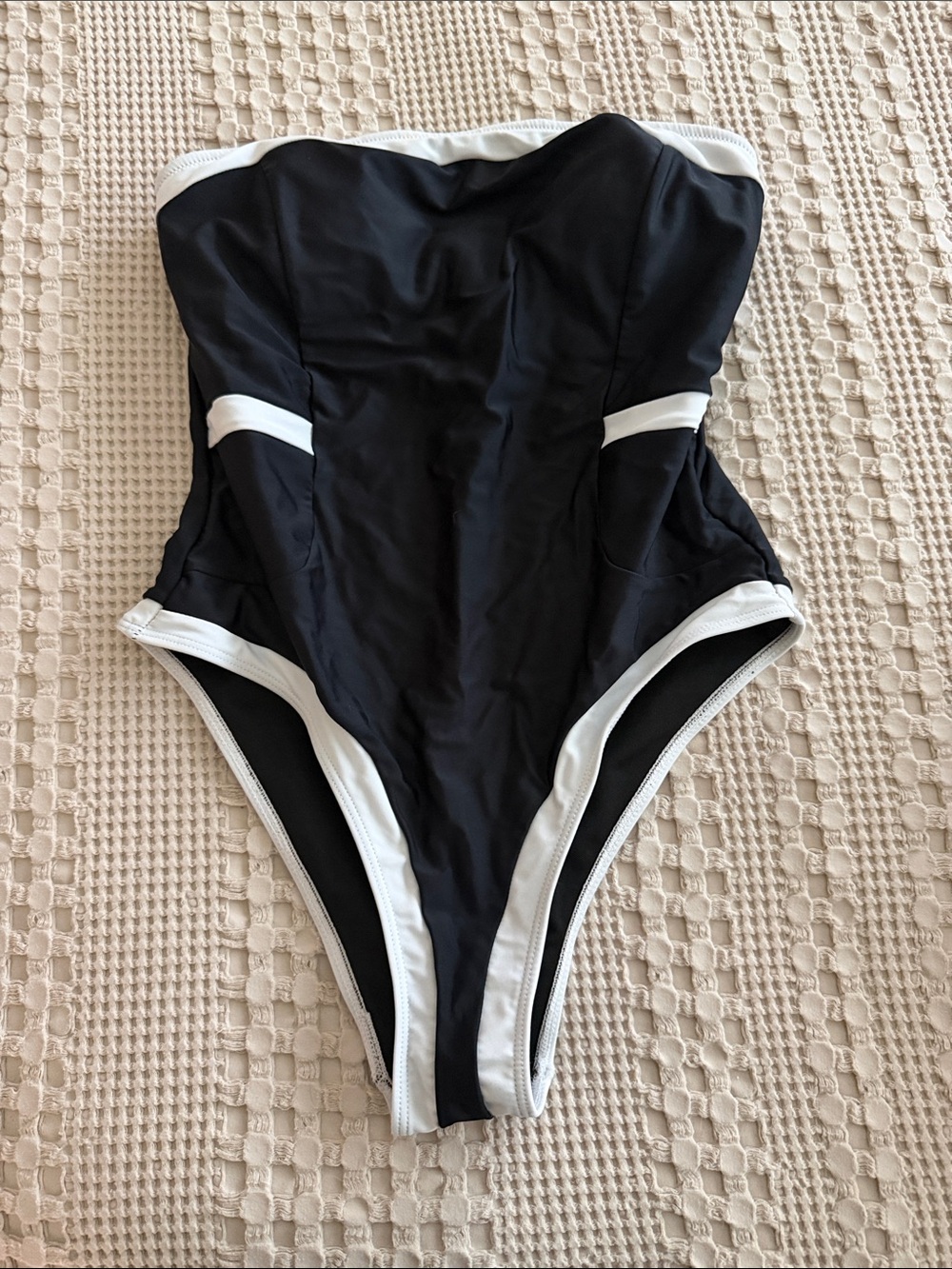 Woman's Black and White One-Piece Swimsuit
Stylish Chanel inspired one piece.